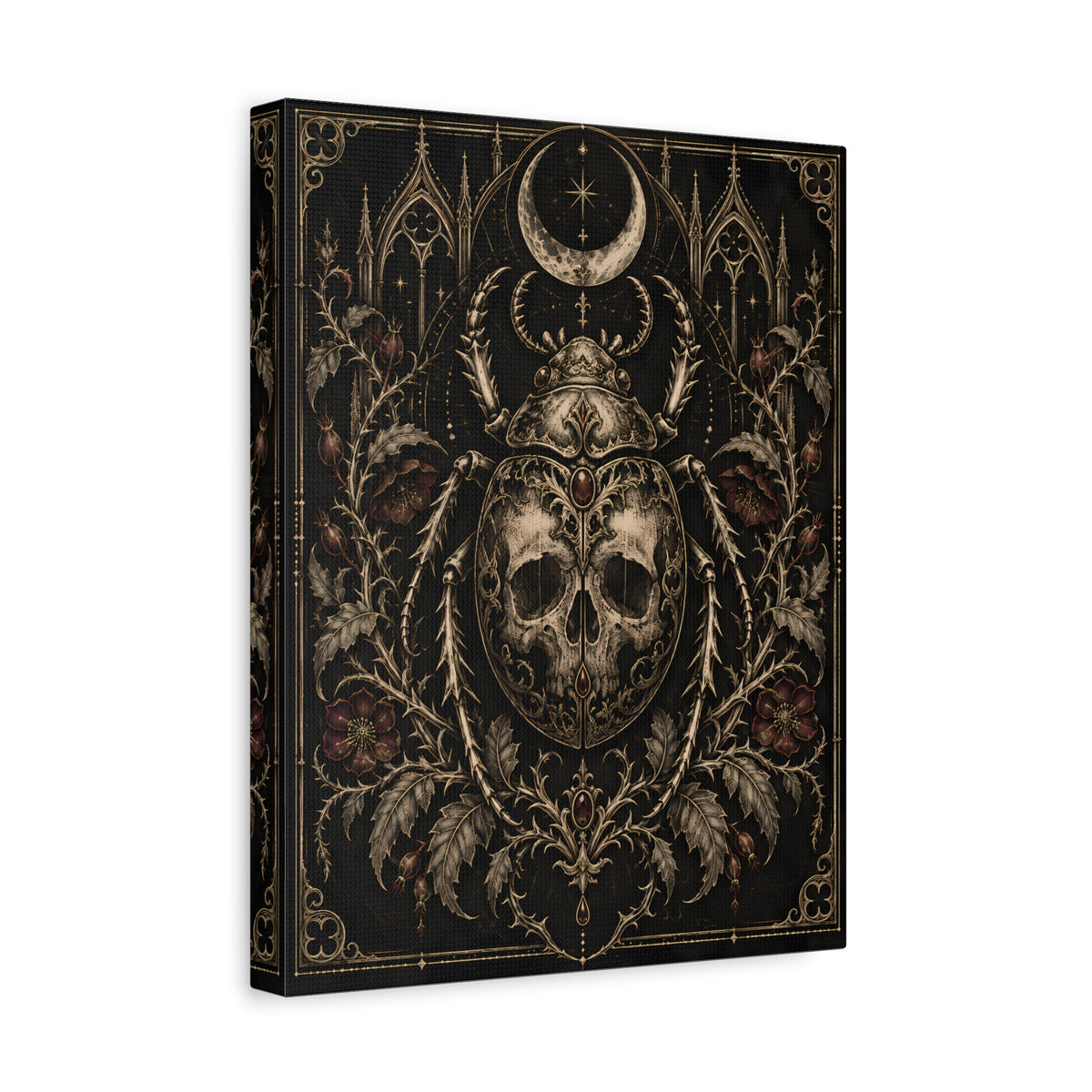 Canvas | Gothic Skull Beetle | Occult Wall Art