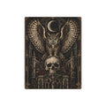 Metal Art Sign | Owl and Skull | Occult Wall Art