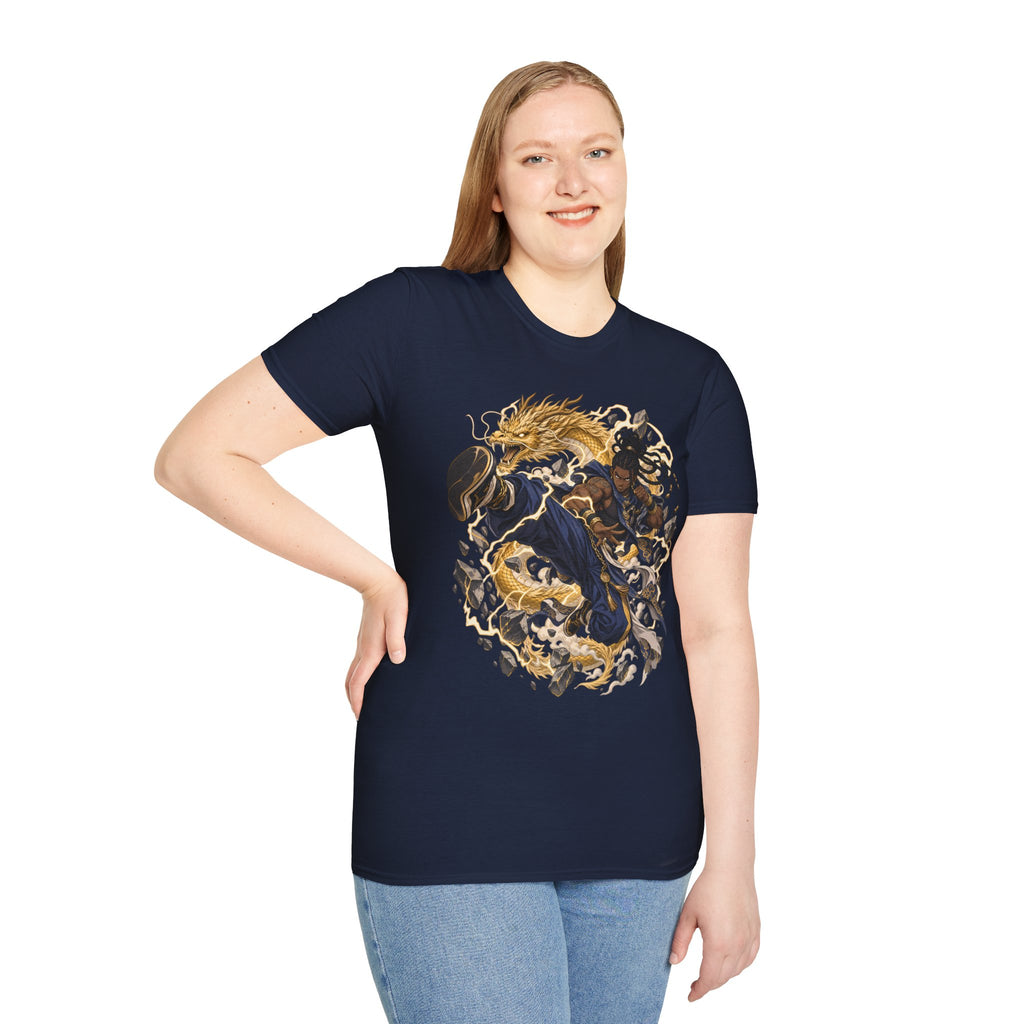 Golden Dragon | Ninja Dragon Kick | Martial Arts Warrior T Shirt