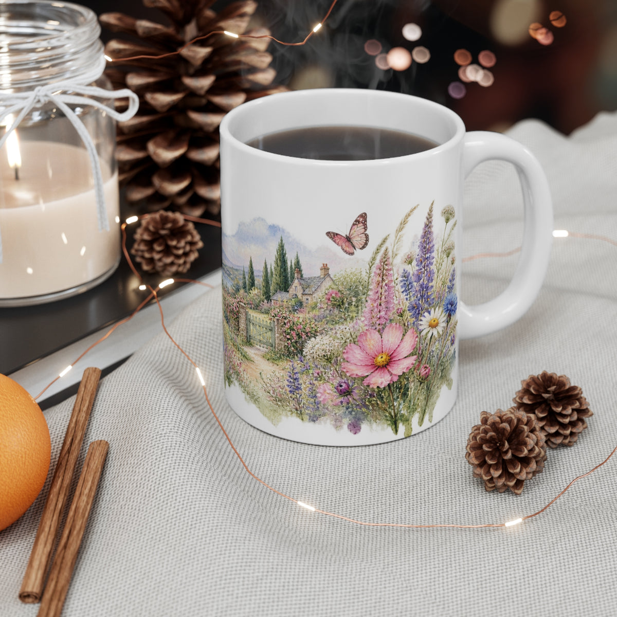 Wildflower Garden Watercolour Mug | Cottage Meadow Flowers