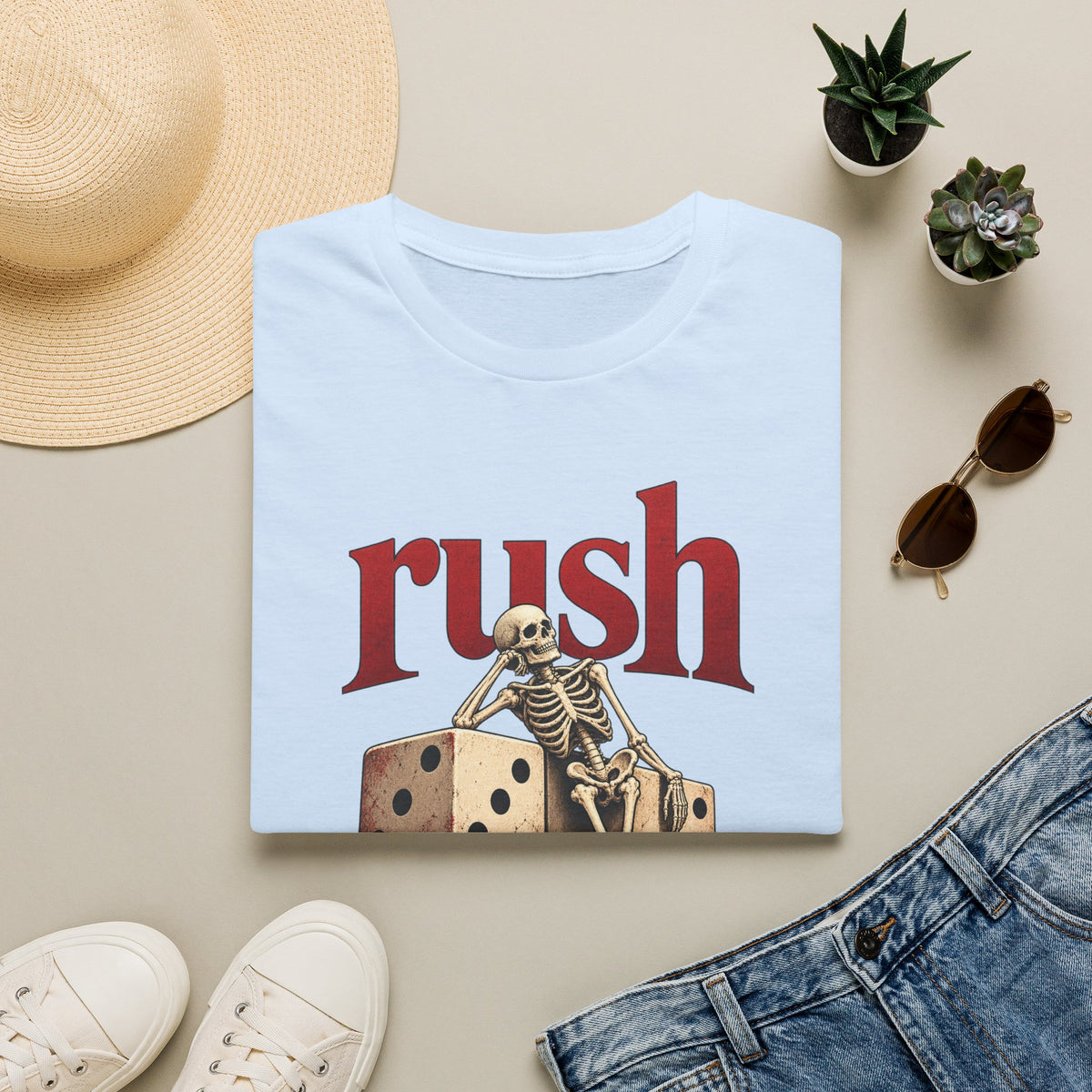 Rush | Roll the Bones | Dice Skeleton Prog Band T-Shirt