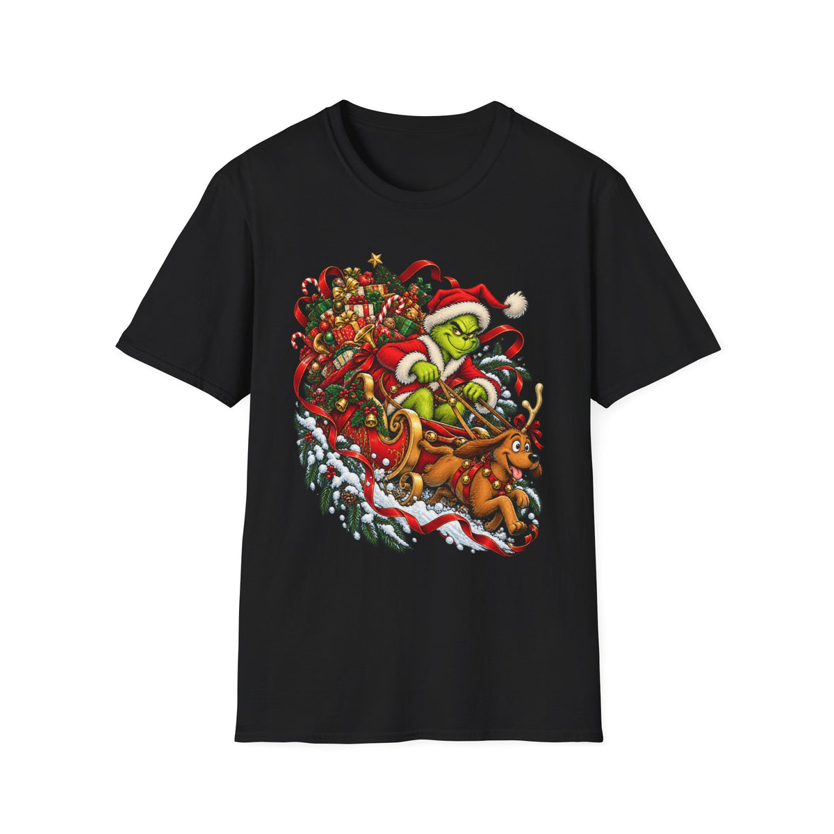 Grinch & Max Sleigh Ride | Funny Christmas T Shirt