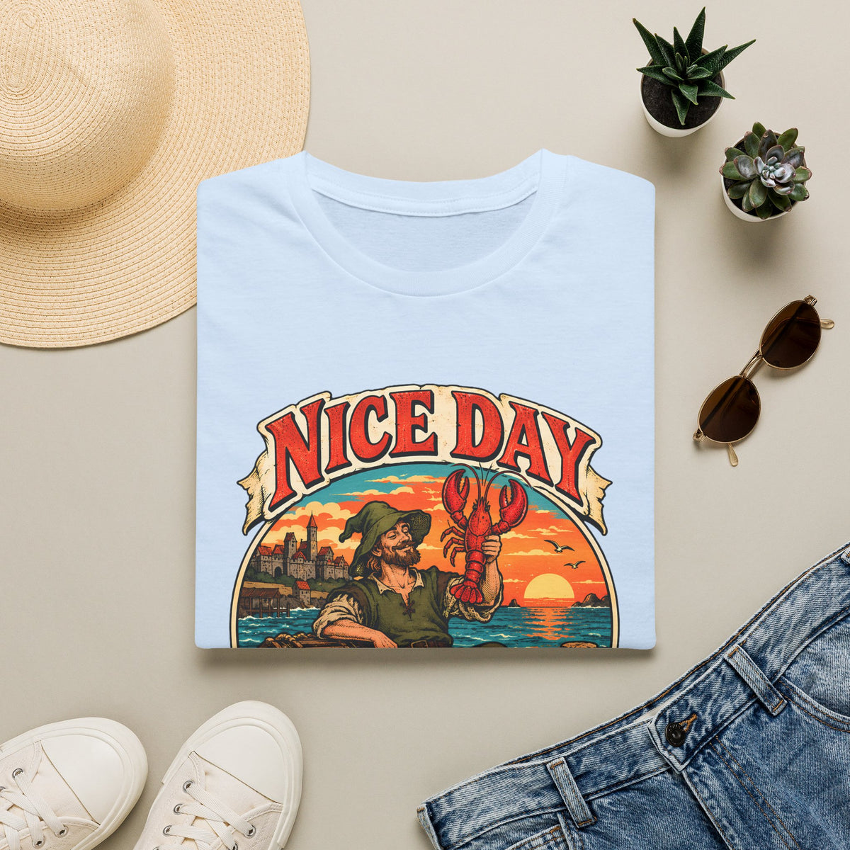 "Nice Day for Fishing Lobbies" - Runescape / OSRS Inspired Fishing T-Shirt