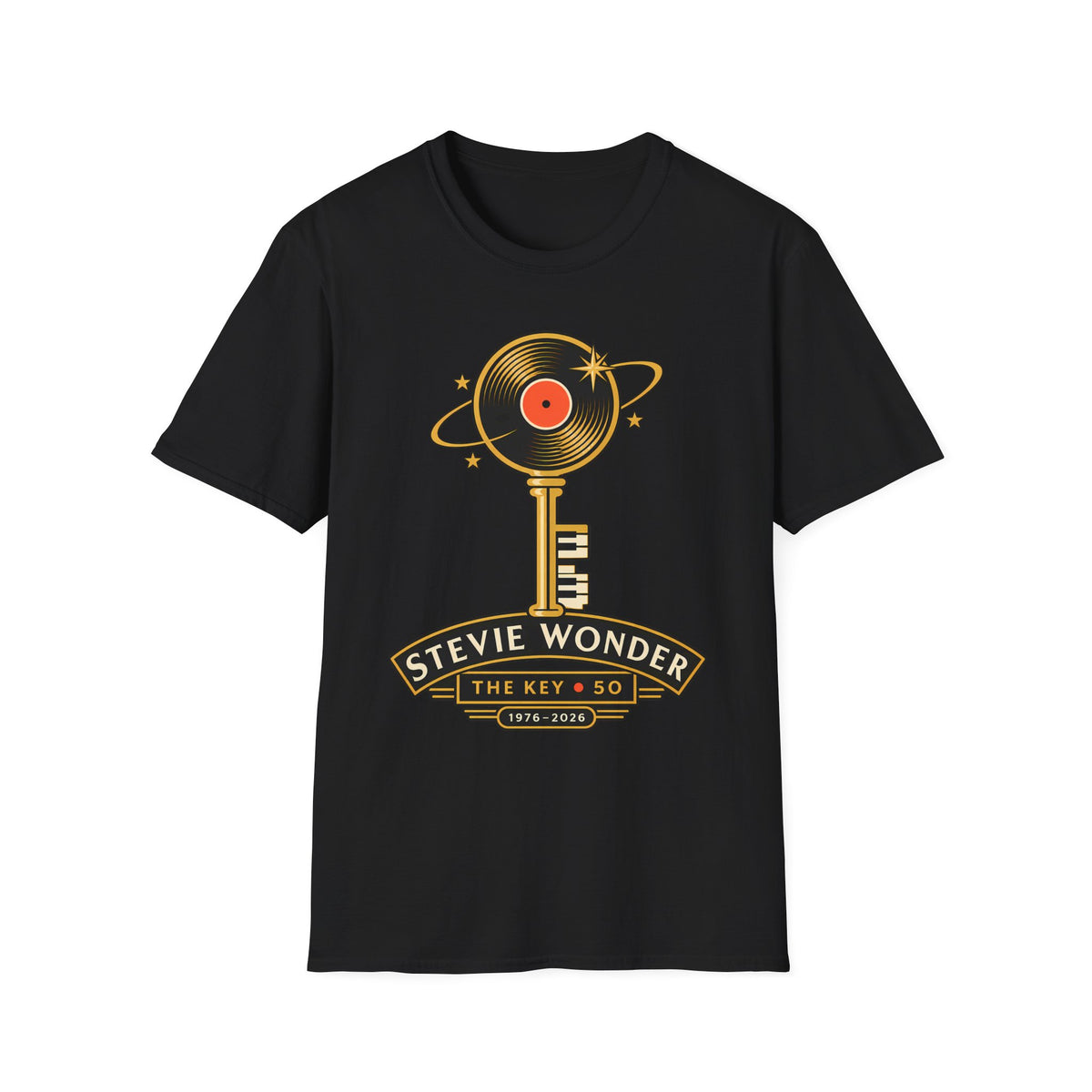 Stevie Wonder 'The Key' Record Key T-Shirt - Retro Music Tribute Tee