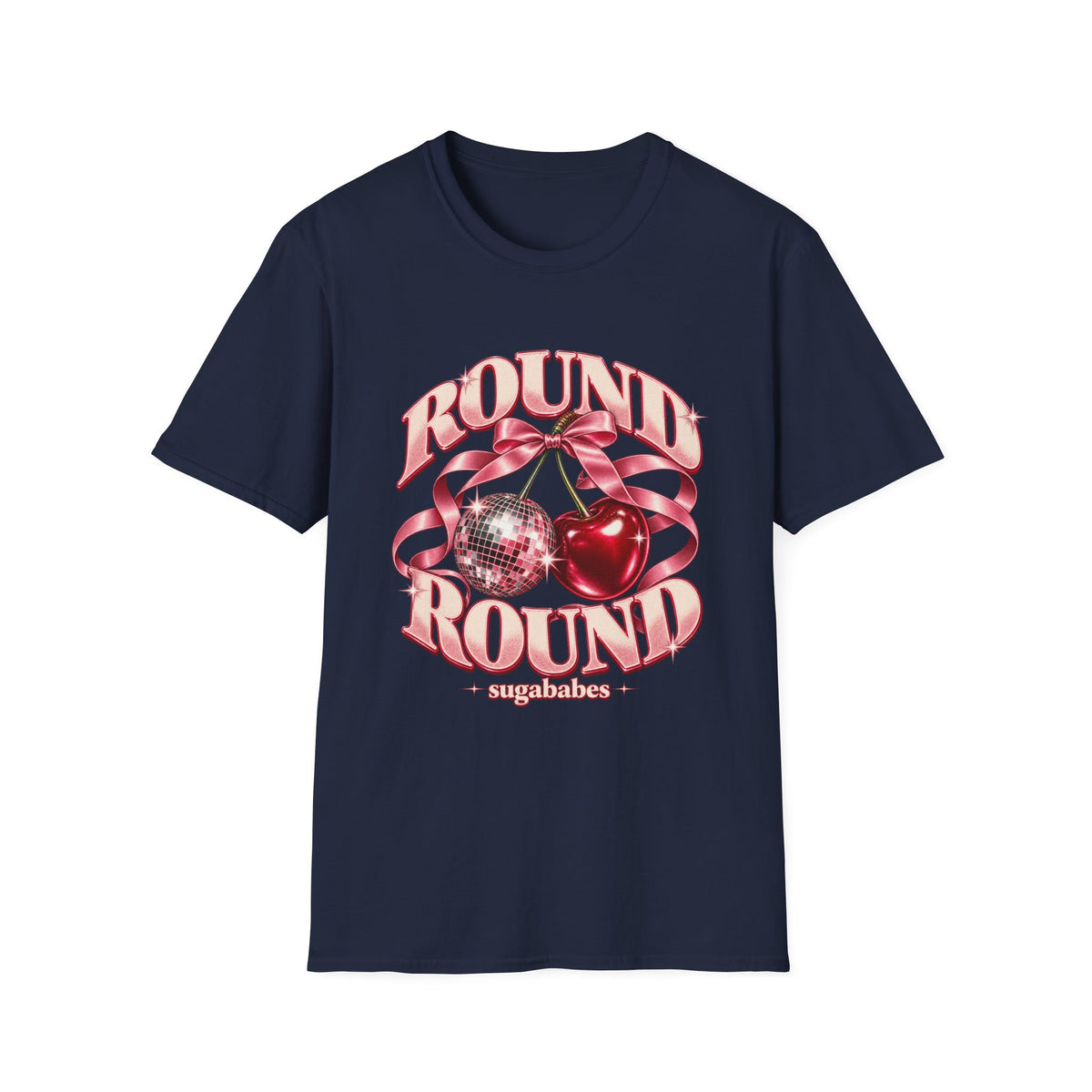 Round Round | Sugababes | Cherries and Disco Ball Graphic T Shirt