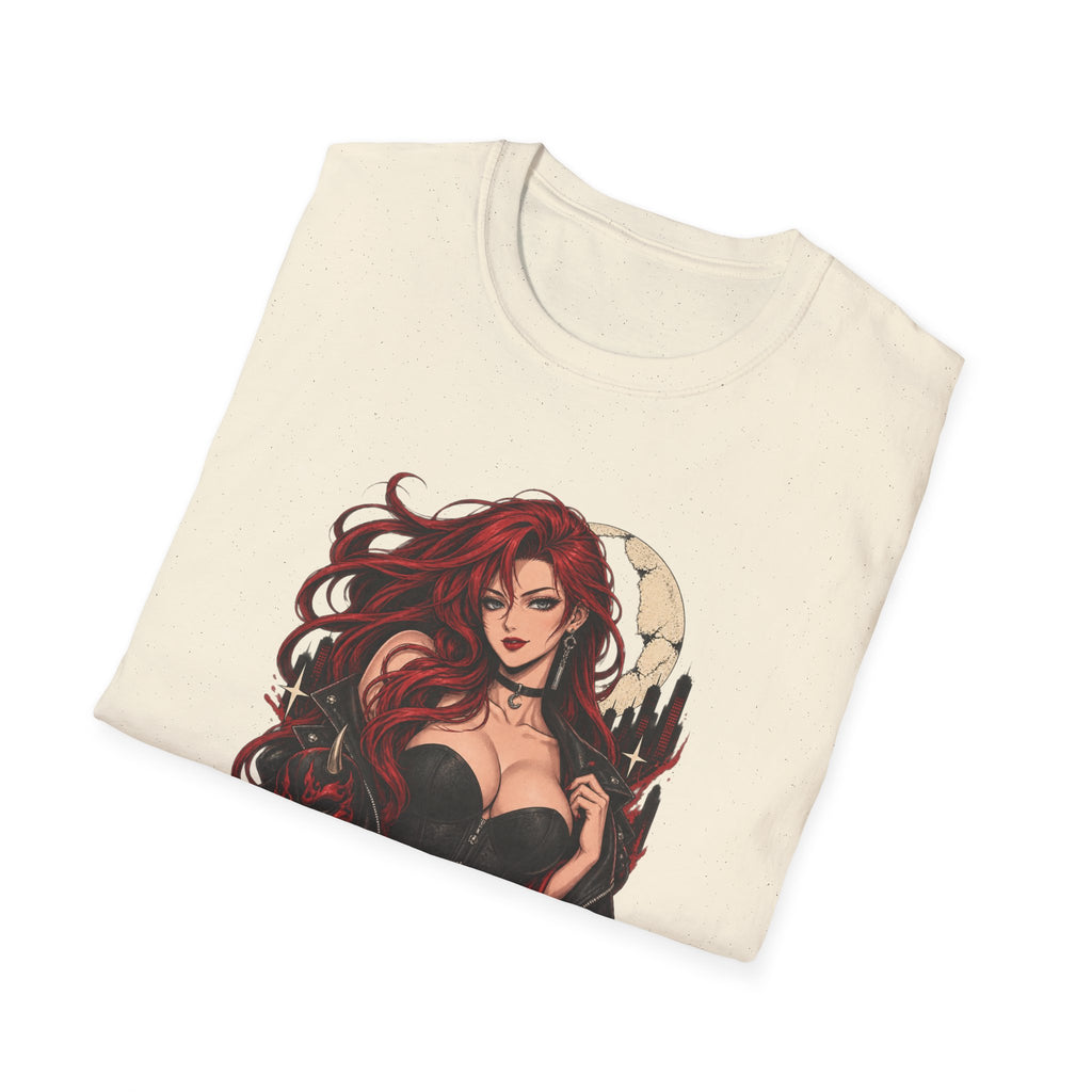 Crimson Dusk | Sexy Gothic Hannya Mask Pin up Woman T-Shirt