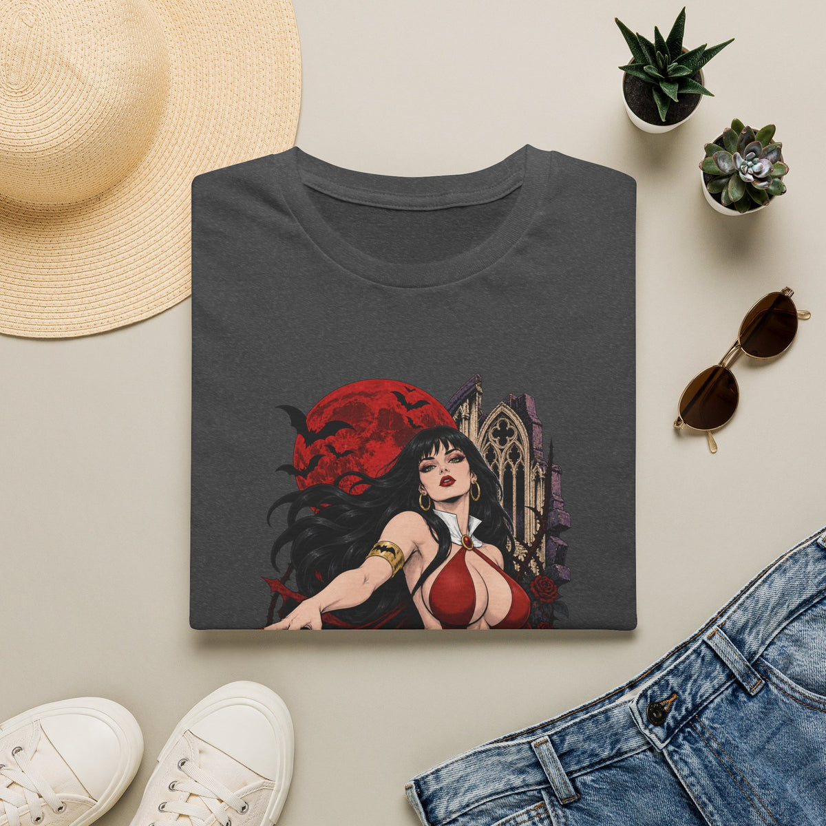Vampirella | Sexy Vampire Queen | Pin Up Girl | Sexy Halloween Graphic T-Shirt