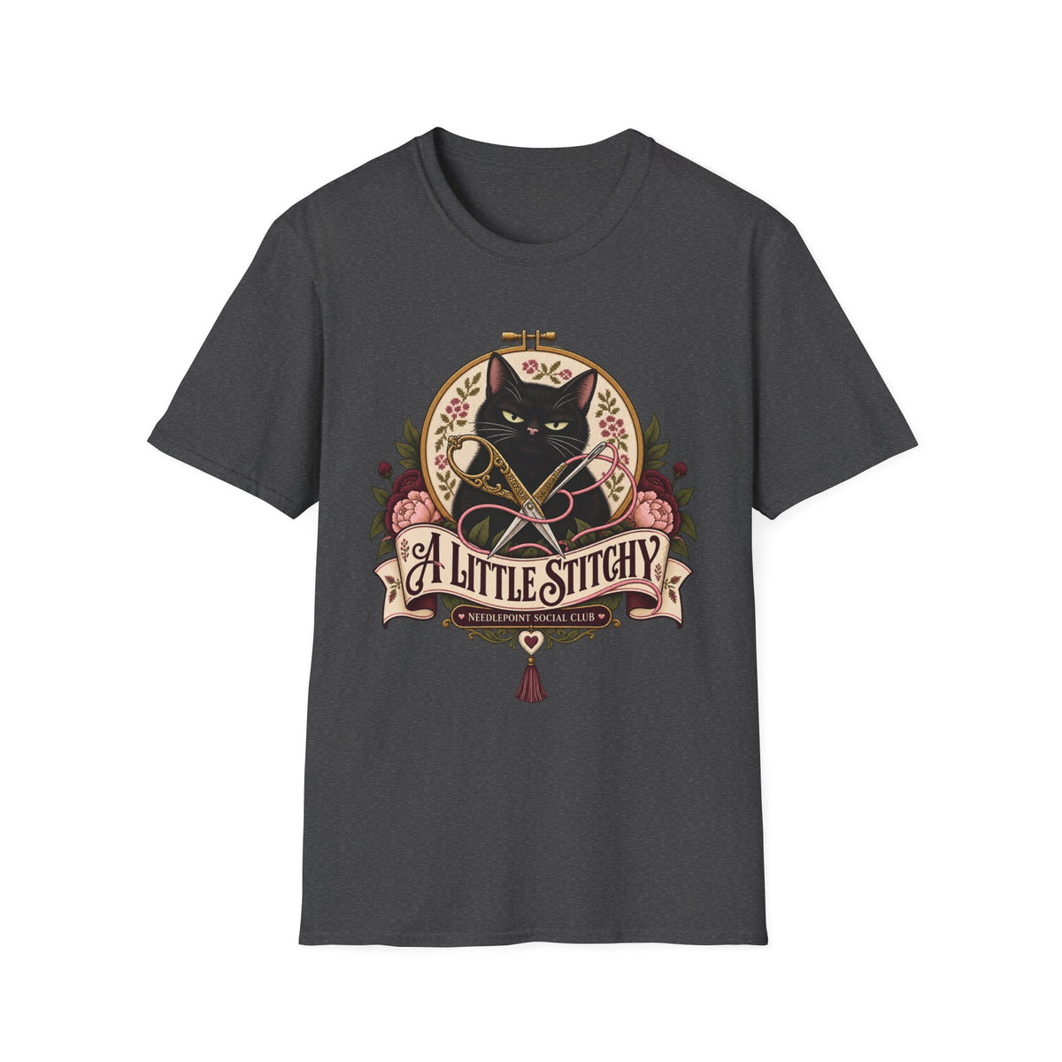 Needlepoint Club | A Little Stitchy | Cat Tee