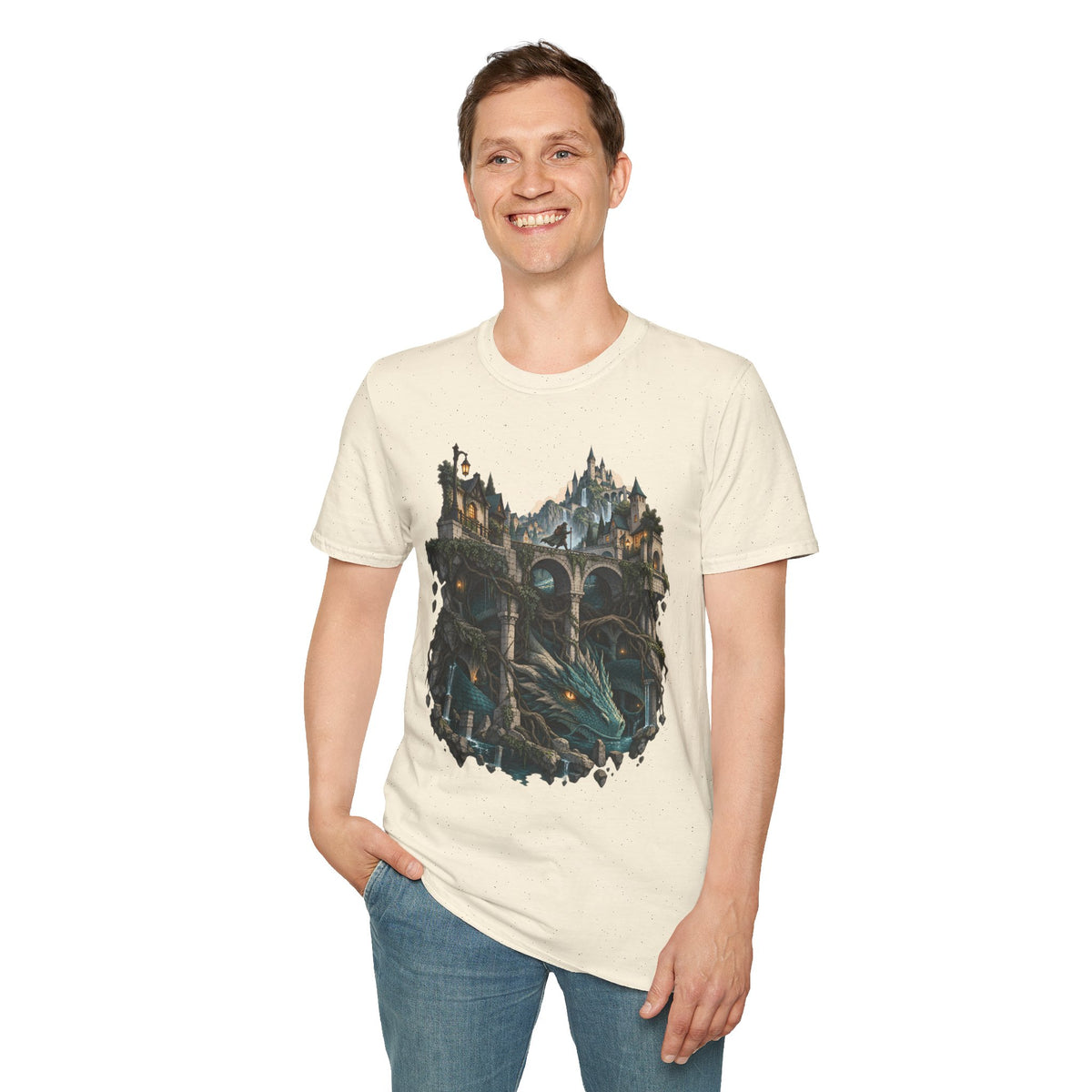 Quests and Adventures | Japanese Style | Anime Fantasy Dragon Castle T Shirt
