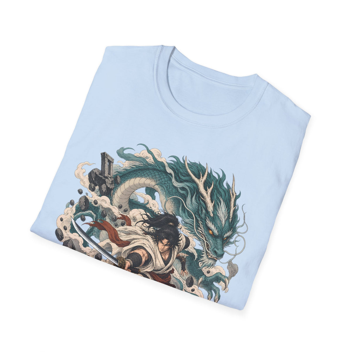 Mythic Dragon Warrior | Japanese Samurai and Serpent T Shirt
