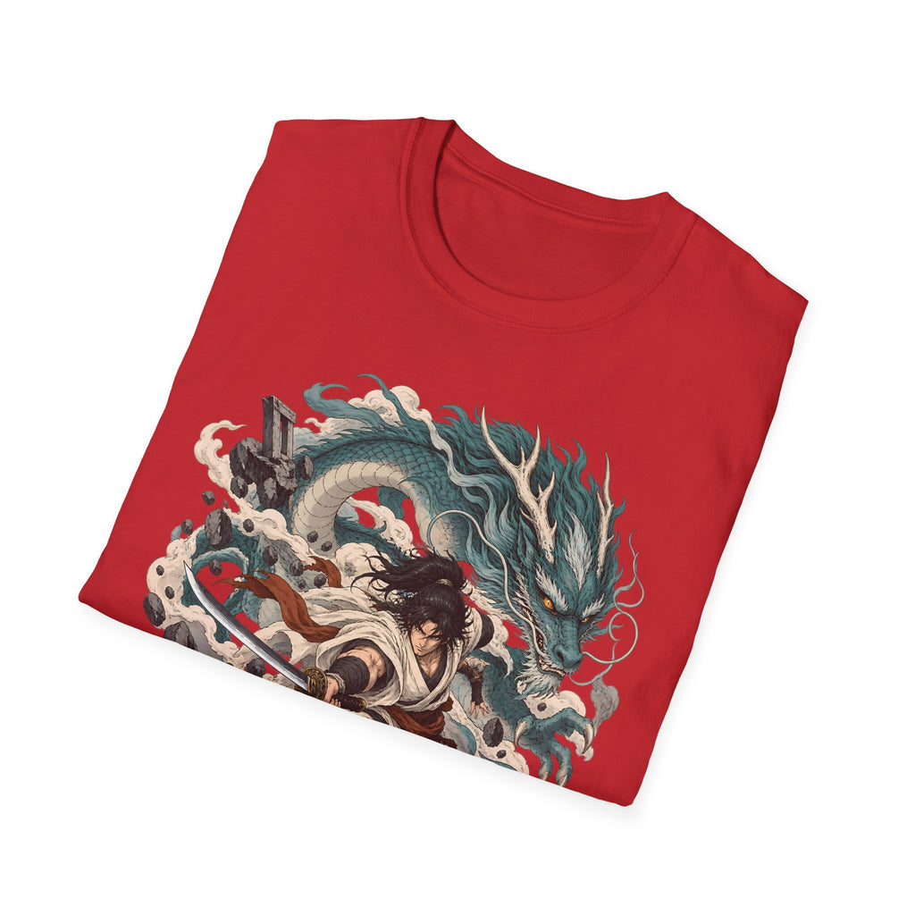Mythic Dragon Warrior | Japanese Samurai and Serpent T Shirt
