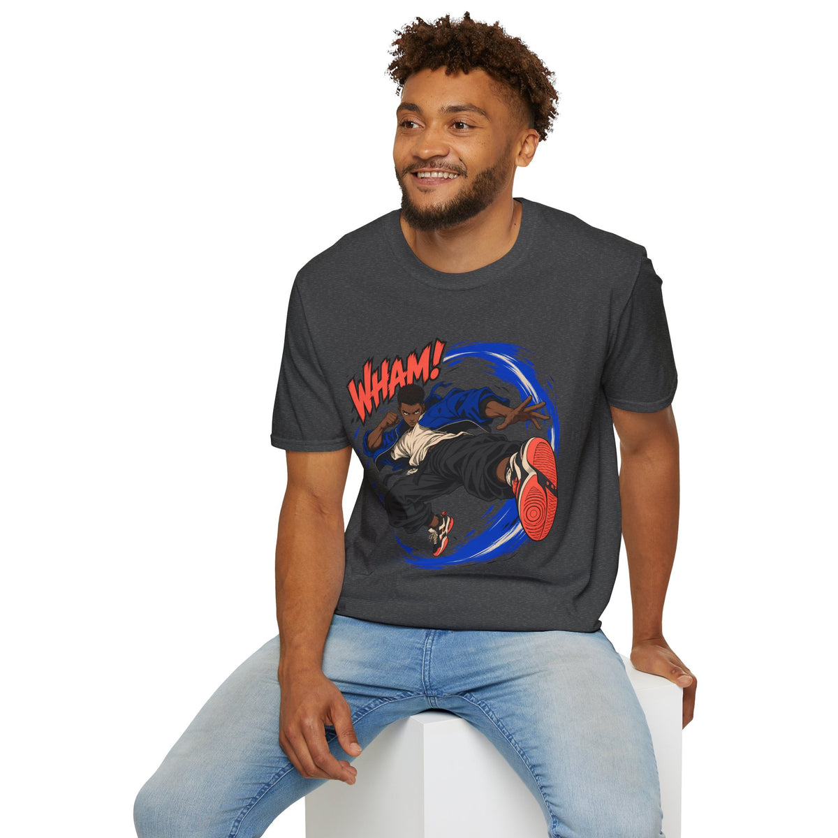 WHAM! | Anime Cartoon Ninja Kick Graphic T Shirt