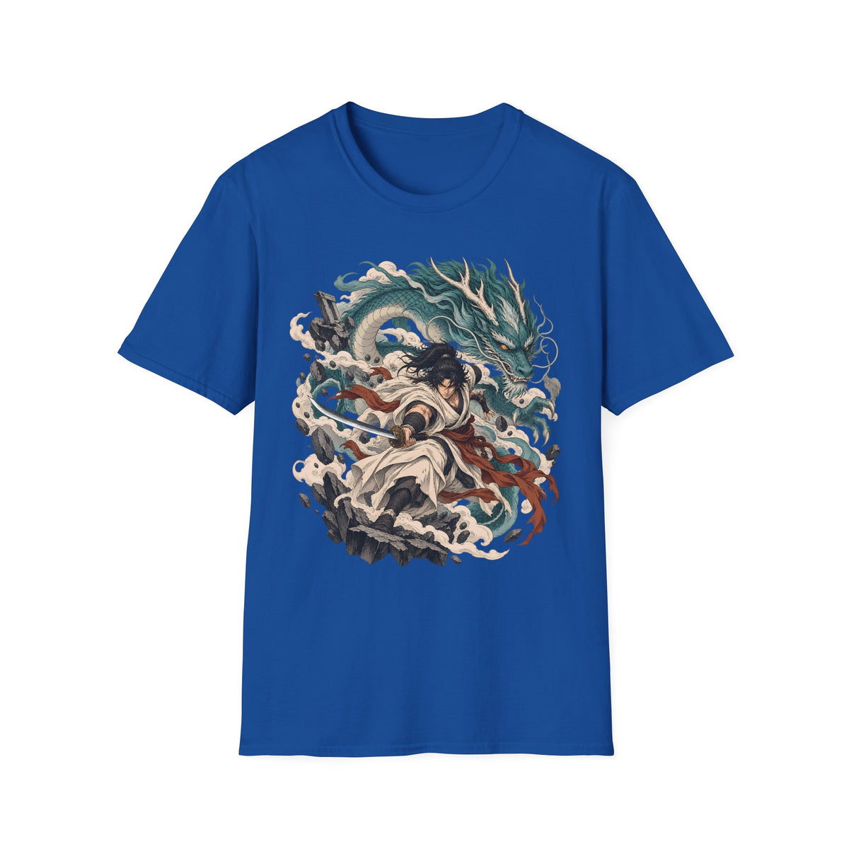 Mythic Dragon Warrior | Japanese Samurai and Serpent T Shirt