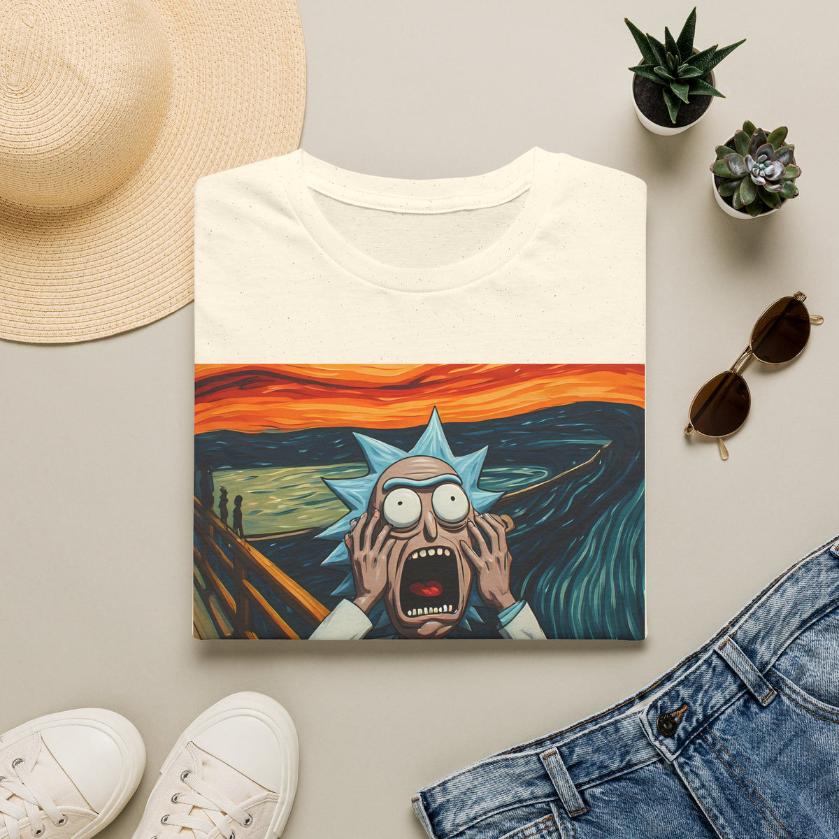 Rick Scream Tee — Rick and Morty Parody of The Scream T-Shirt