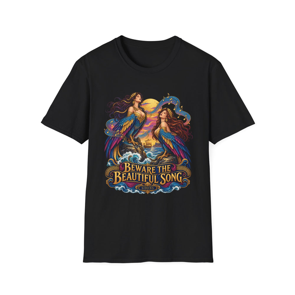 Sirens Greek Mythology T-Shirt, Odyssey Beware the Beautiful Song