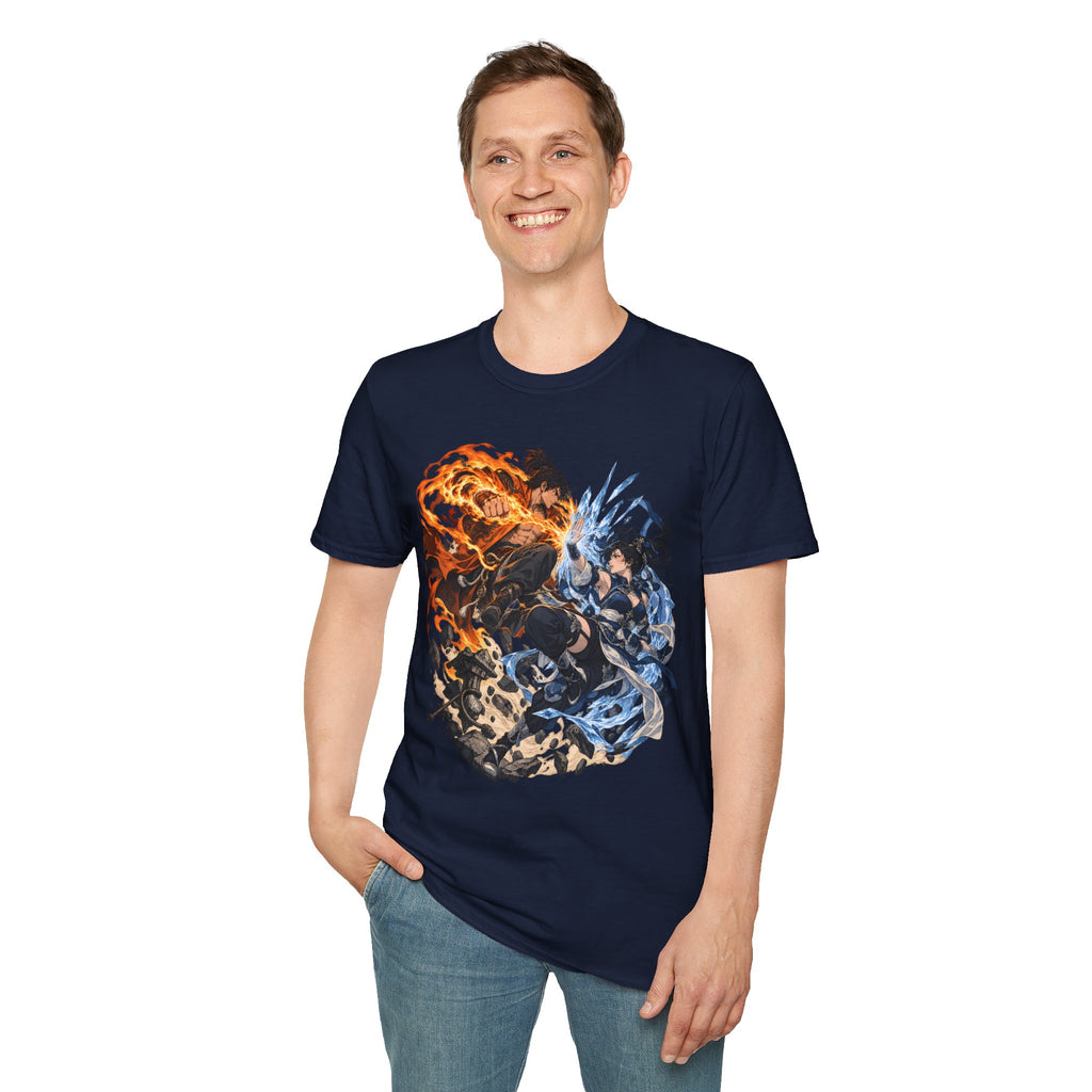 Elemental Battle | Fire vs Ice | Ninja Japanese Fantasy T-Shirt