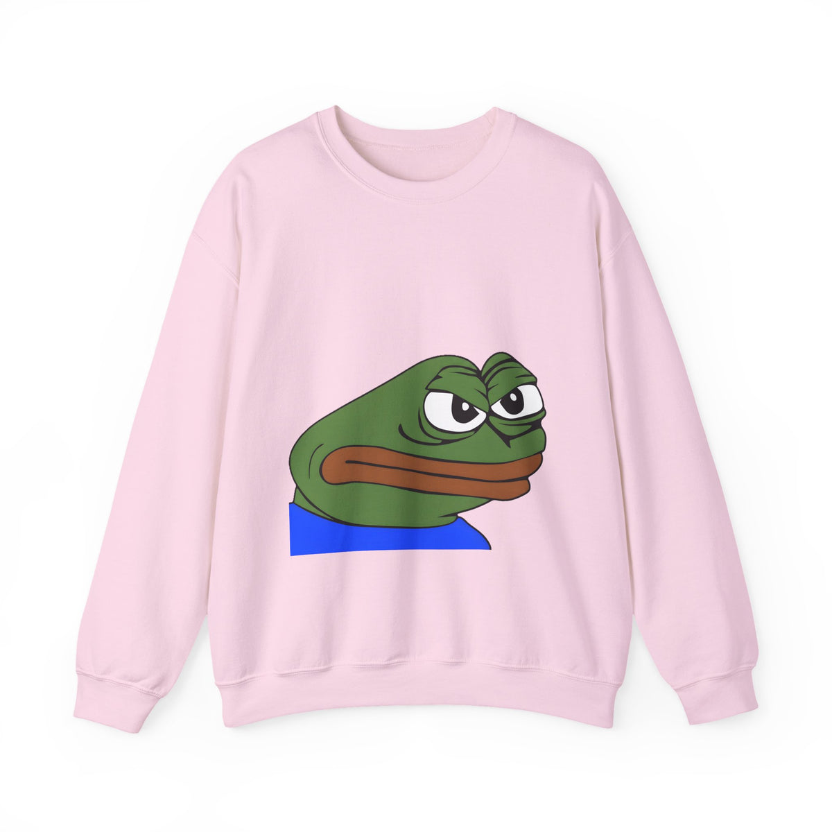 Pepe Meme Crewneck Sweatshirt — Grumpy Frog Graphic Pullover