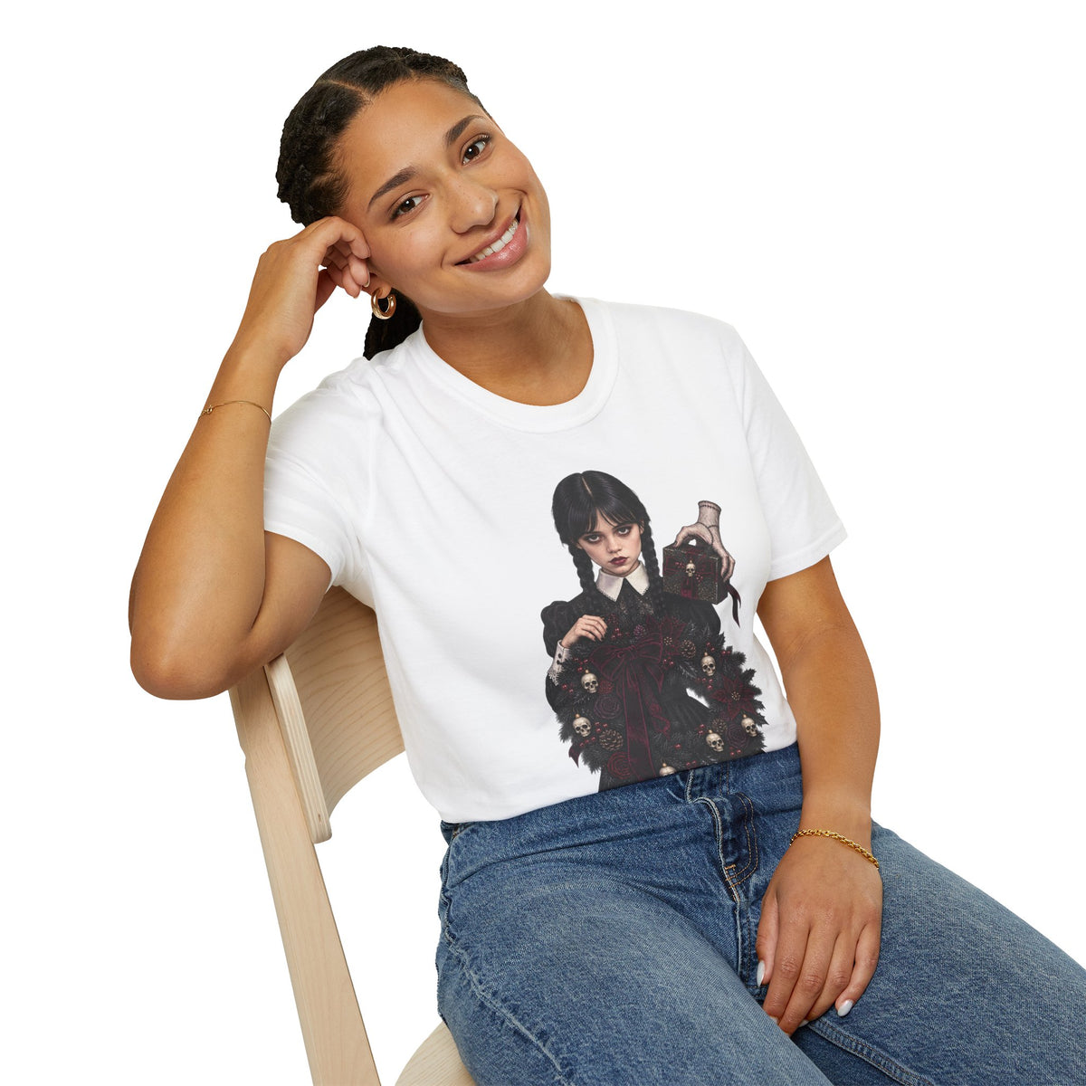 Wednesday Addams | Gothic Chrismtas Portrait T-Shirt