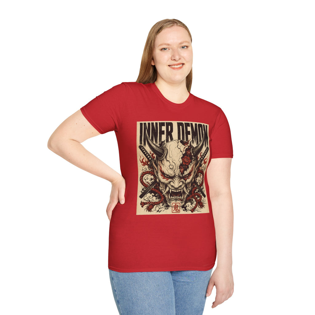 Inner Demon Graphic T-Shirt — Horror Skull Oni Design