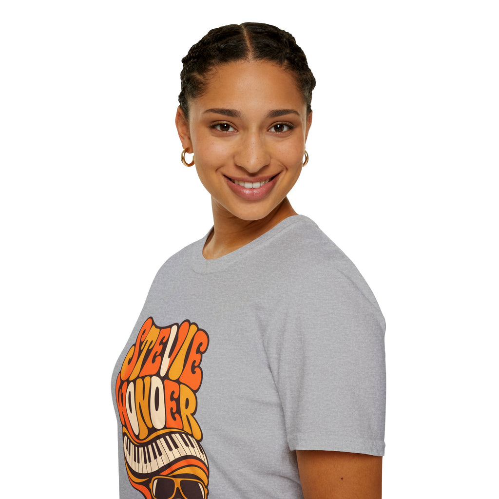 Stevie Wonder Piano Psychedelic Retro Band T-Shirt