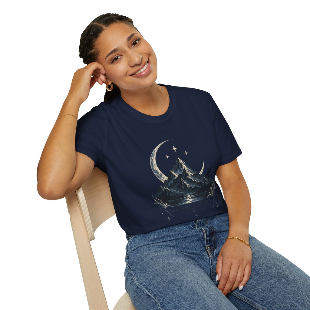 Night Court Mountain | ACOTAR Book Crescent Moon & Stars Graphic