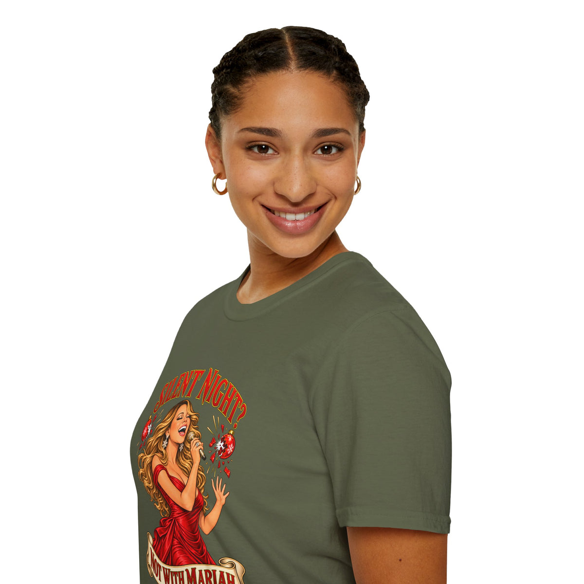 Mariah Carey Christmas T-Shirt | Silent Night? Not With Mariah Retro Holiday Tee