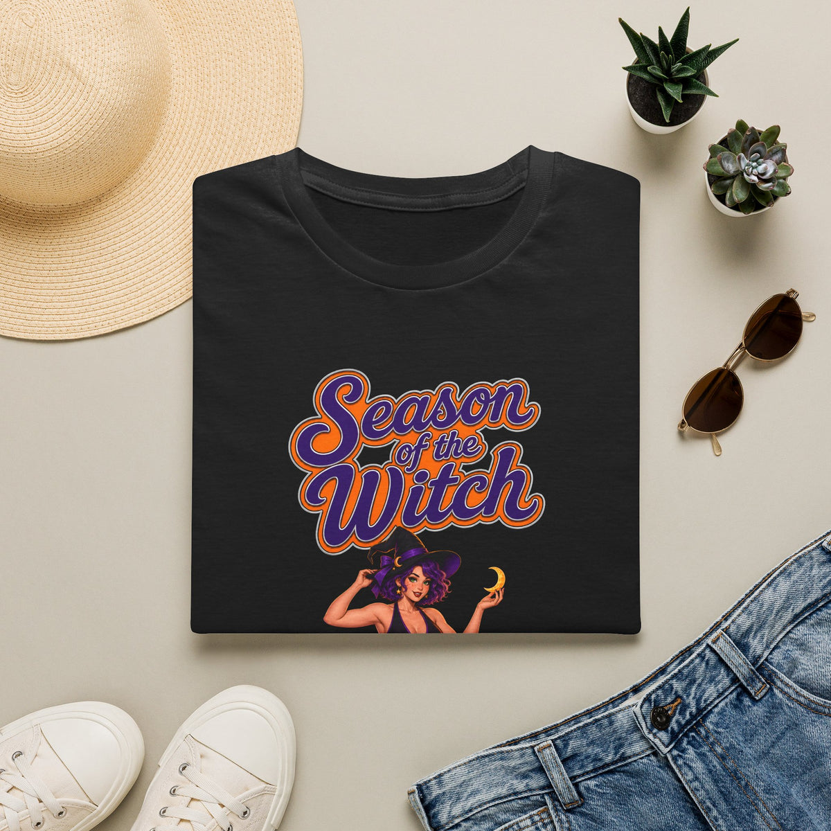 Season of the Witch Pumpkin T-Shirt - Retro Halloween Witch Tee