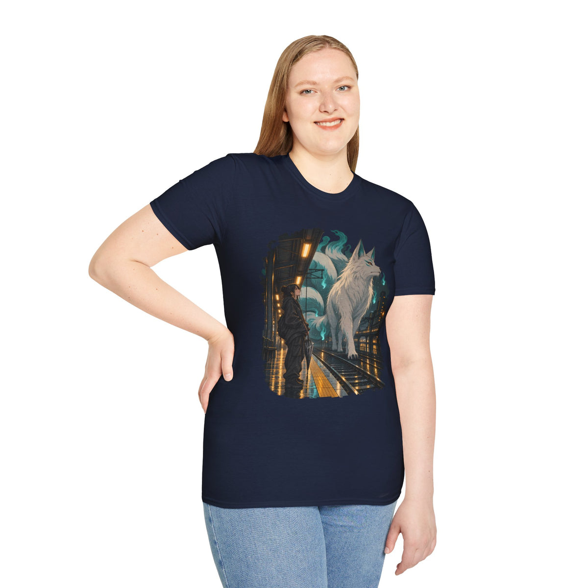 Wolf in the Rain | Last Train Home T-Shirt | Urban Nightscape Graphic Tee