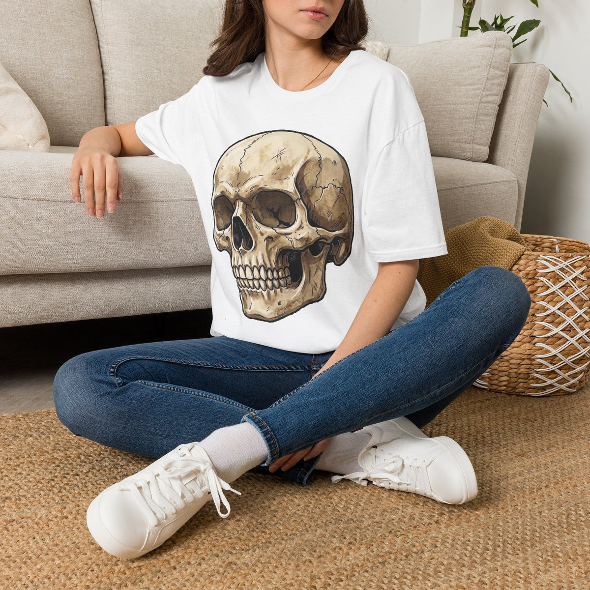 Skull Illustration T-Shirt — Vintage Anatomical Skull Tee