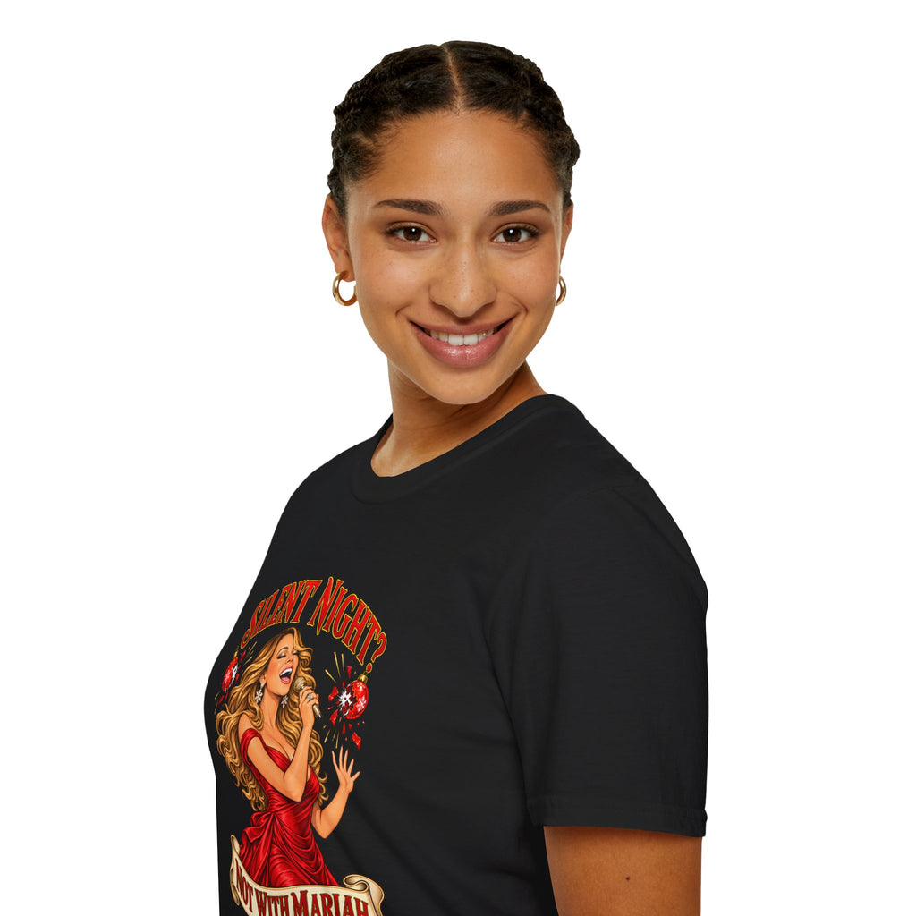 Mariah Carey Christmas T-Shirt | Silent Night? Not With Mariah Retro Holiday Tee