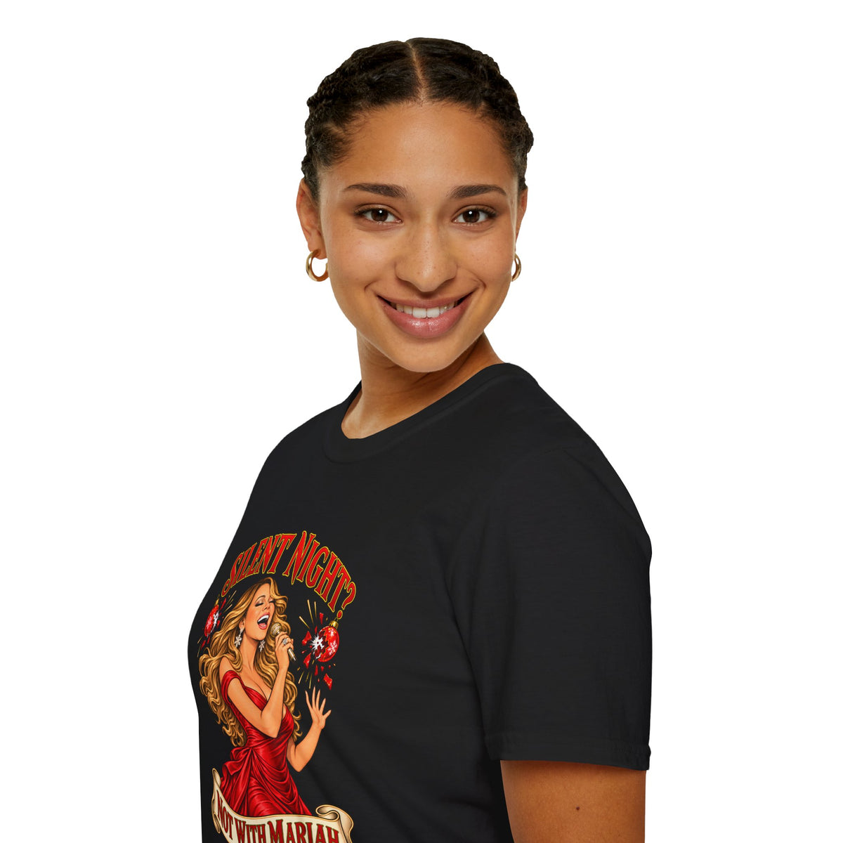 Mariah Carey Christmas T-Shirt | Silent Night? Not With Mariah Retro Holiday Tee