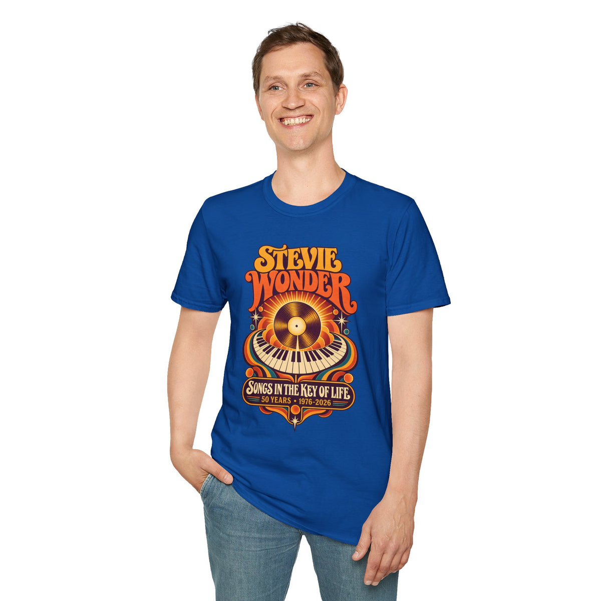 Stevie Wonder Retro Vinyl Tee - Songs In The Key Of Life Graphic T-Shirt