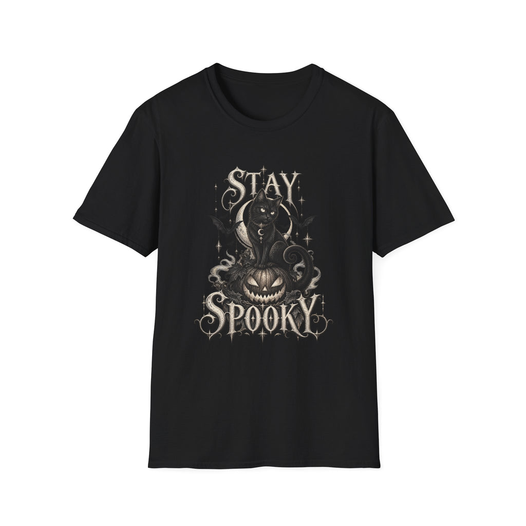Stay Spooky | Vintage Halloween Cat & Pumpkin Tee