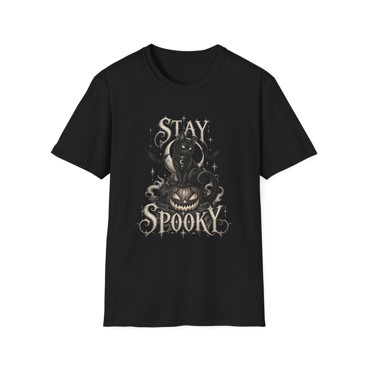 Stay Spooky | Vintage Halloween Cat & Pumpkin Tee