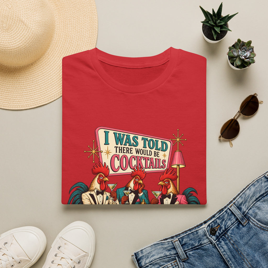 I Was Told There Would Be Cocktails T-Shirt | Retro Flamingo Bar Cocktail Tee
