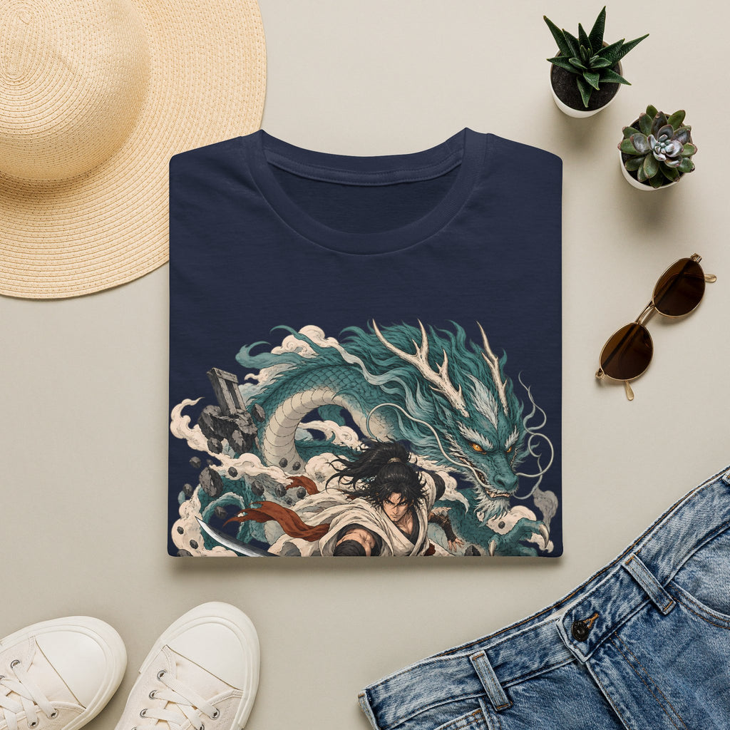 Mythic Dragon Warrior | Japanese Samurai and Serpent T Shirt