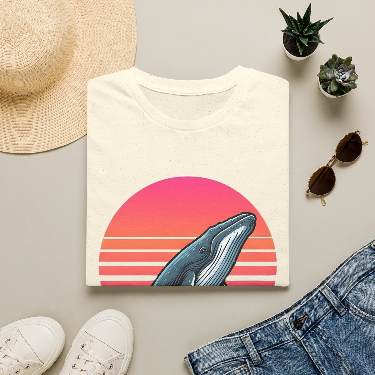 Pacific Breach - Vintage Whale / Summer Sealife T Shirt
