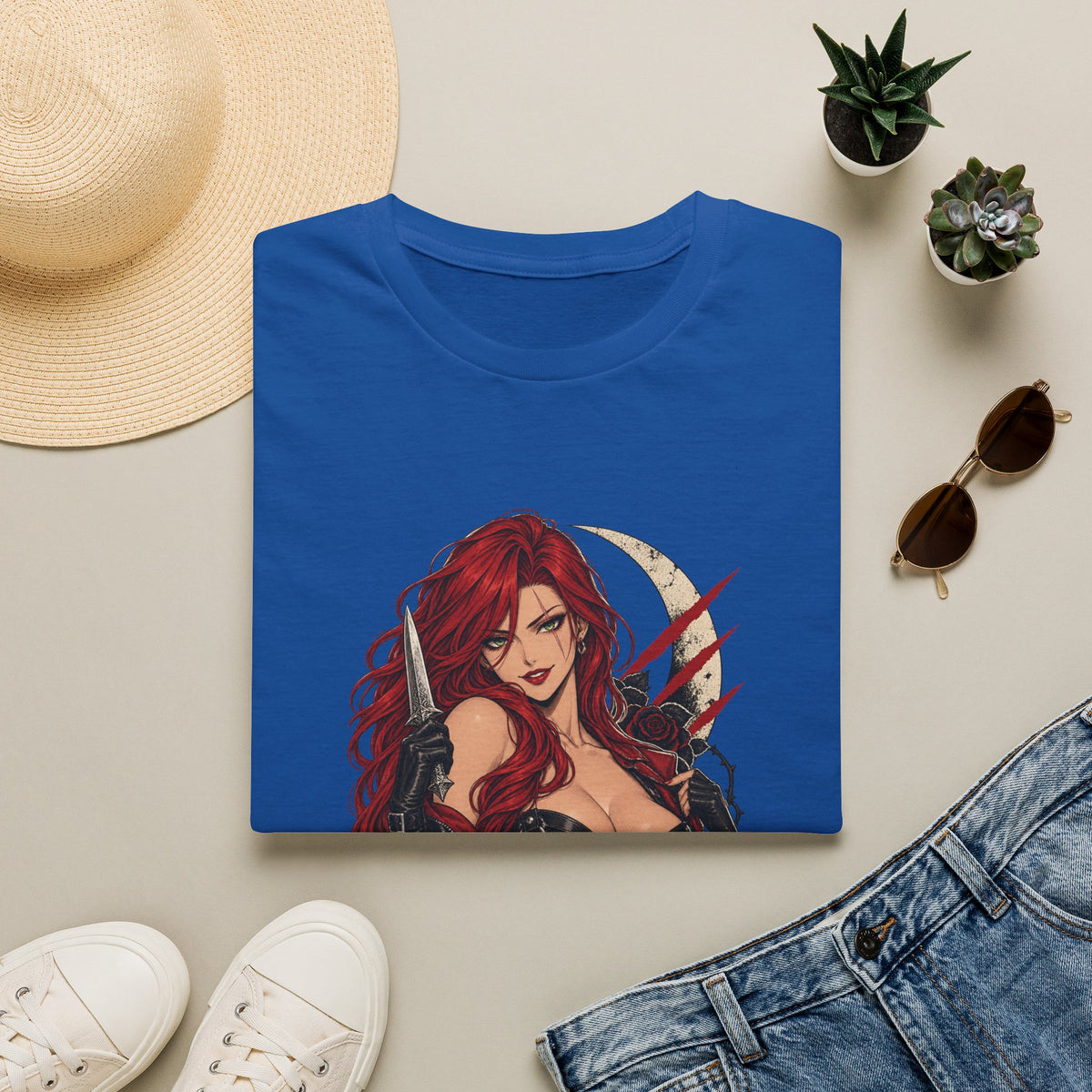 Katarina | League of Legends | Gothic Redhead Pin Up Assasin T-Shirt