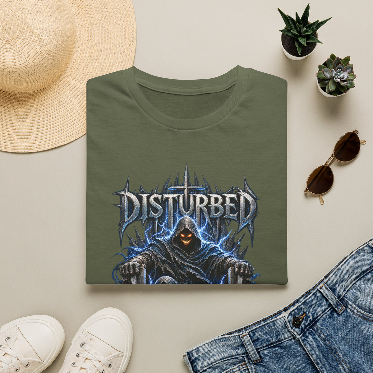 Disturbed | Storm Throne | The Guy | Grim Reaper Band T-Shirt