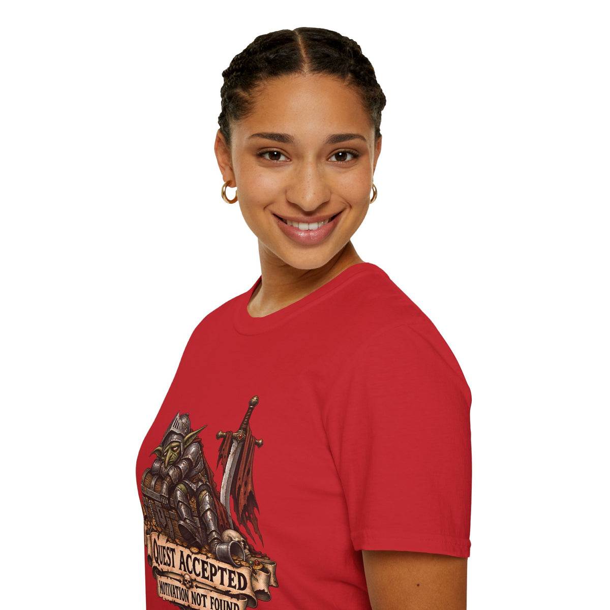 Quest Accepted T‑Shirt | Fantasy Gamer Tee (Motivation Not Found)