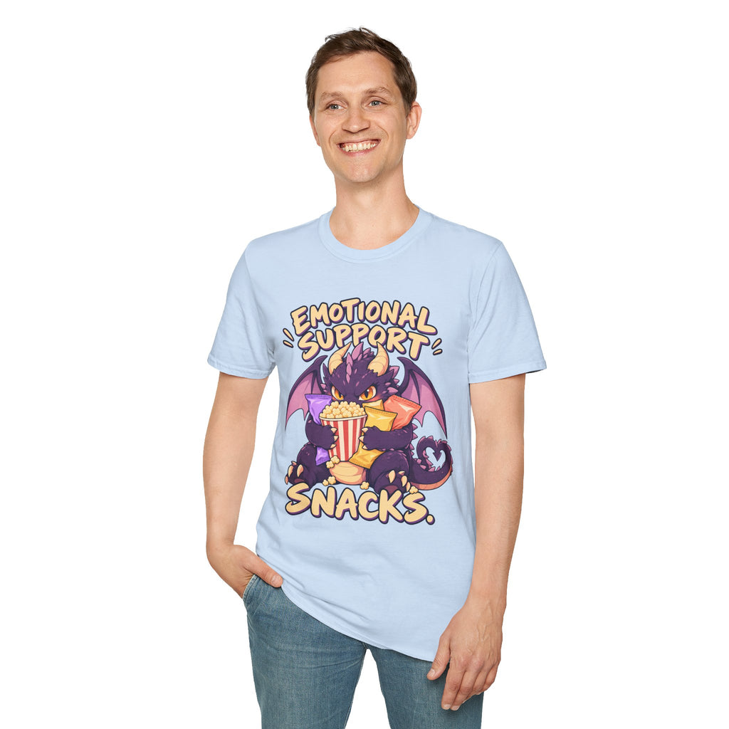 Emotional Support Snacks | Cute Dragon Eating Popcorn Anime Shirt