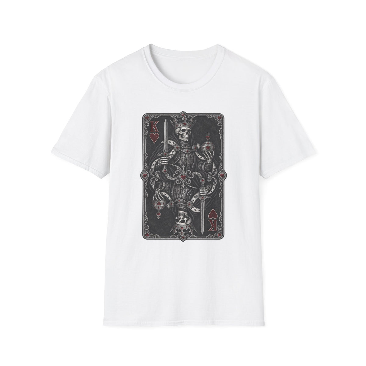 King of Hearts | Playing Card | Grey Scale T-Shirt