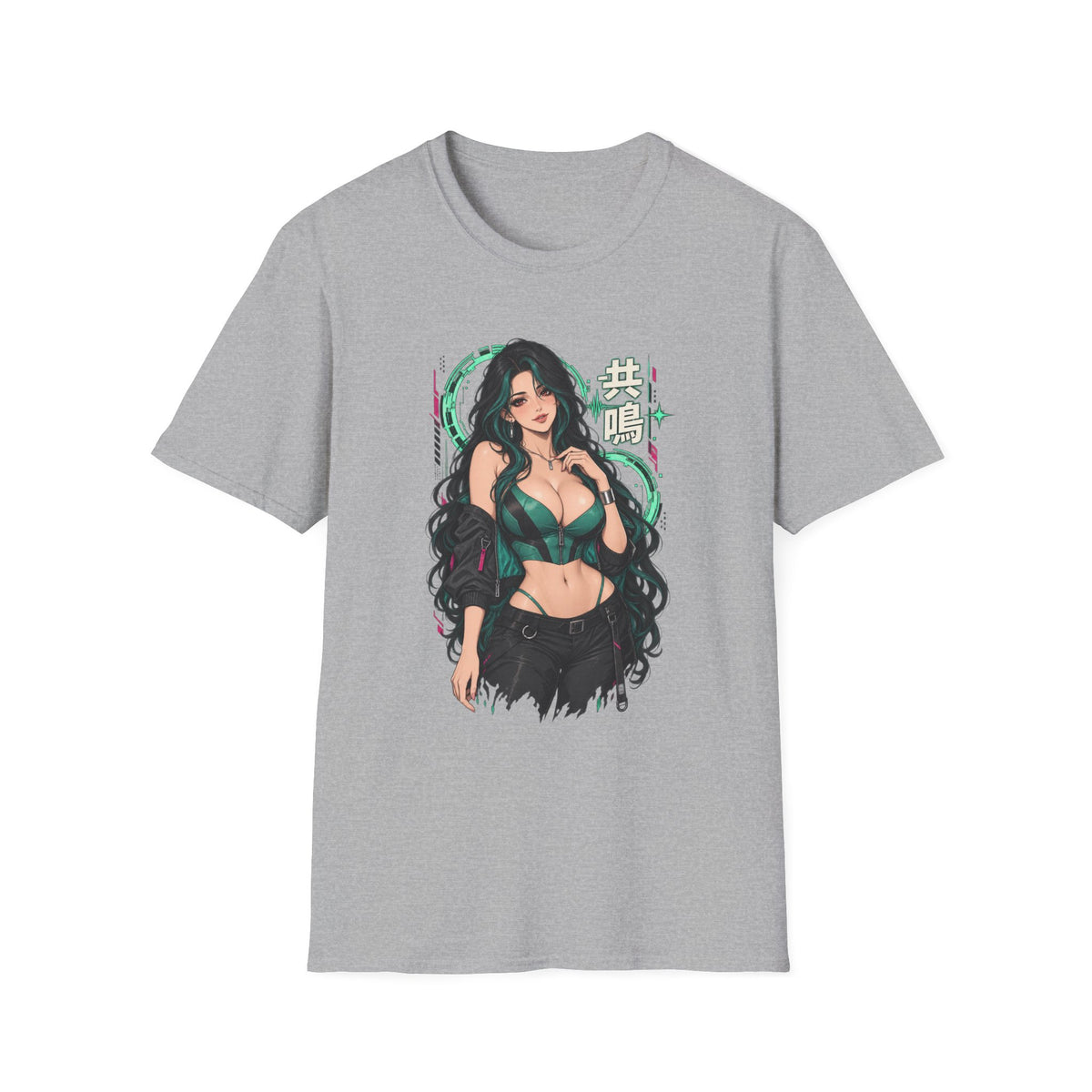 Jade | Sexy Anime Pin Up Girl | Waifu Graphic T‑Shirt