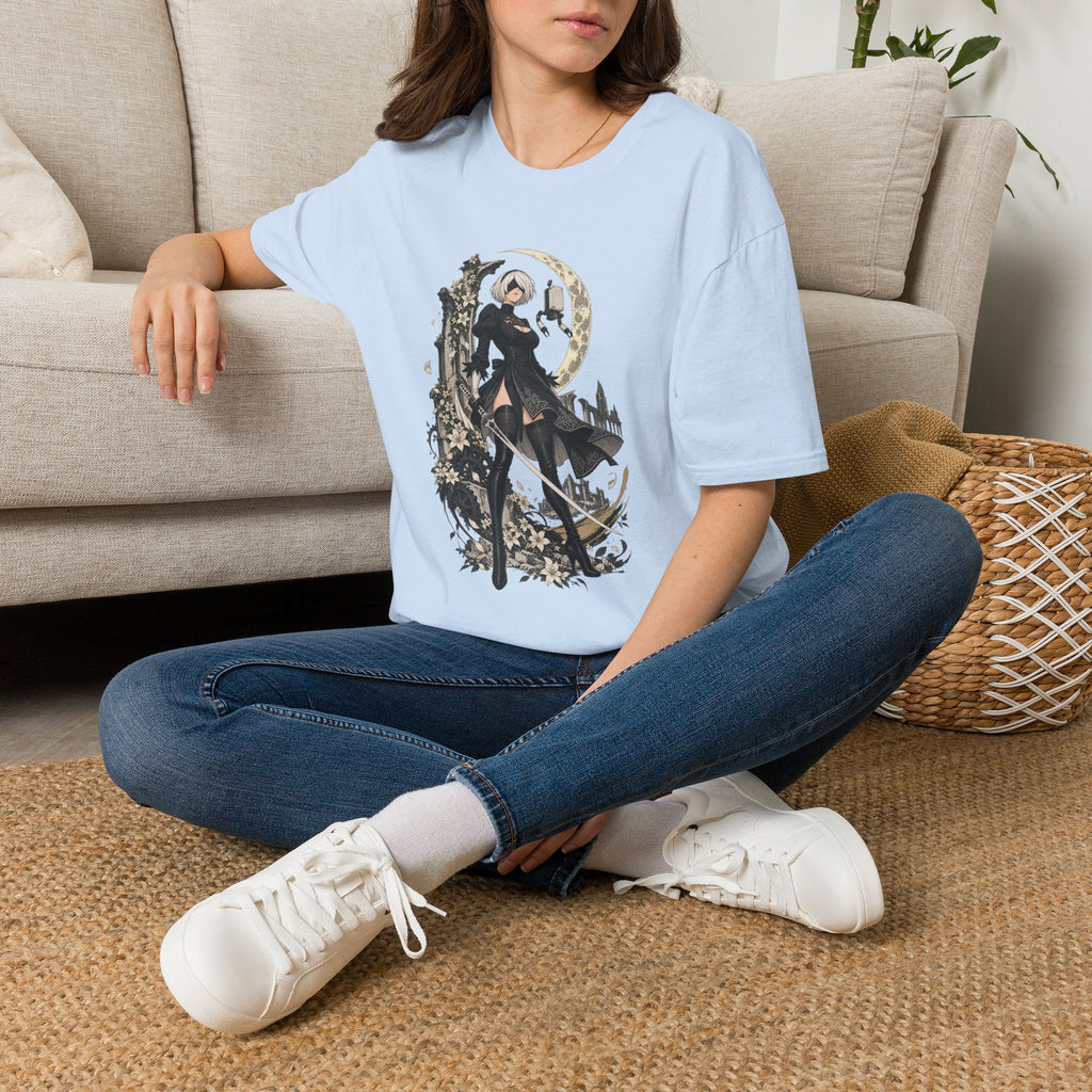 2B | Nie: Automata | Anime Gothic Warrior Moonlight Pin Up T-Shirt