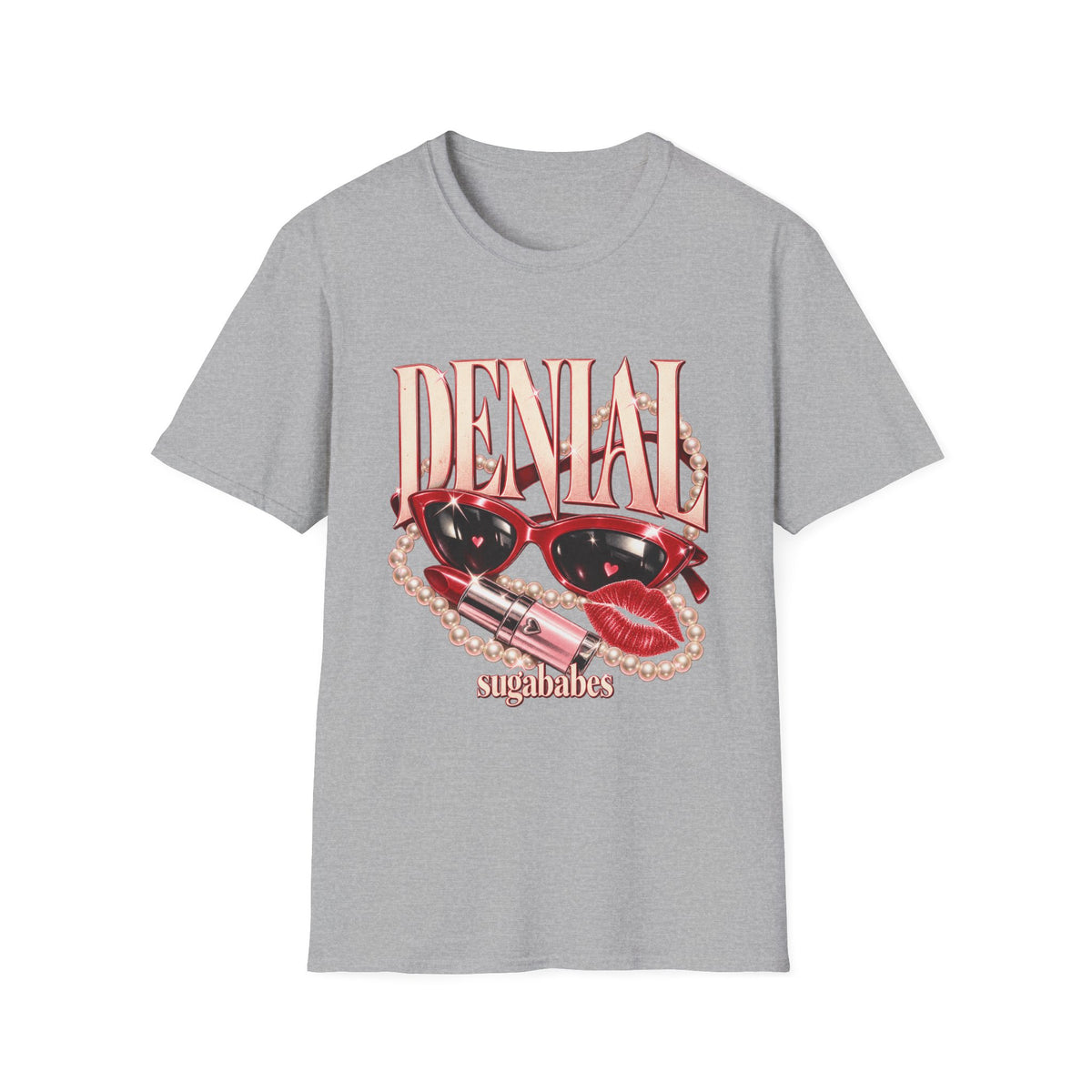 Denial | Sugababes | Retro Sunglasses & Lipstick Design Graphic T-Shirt