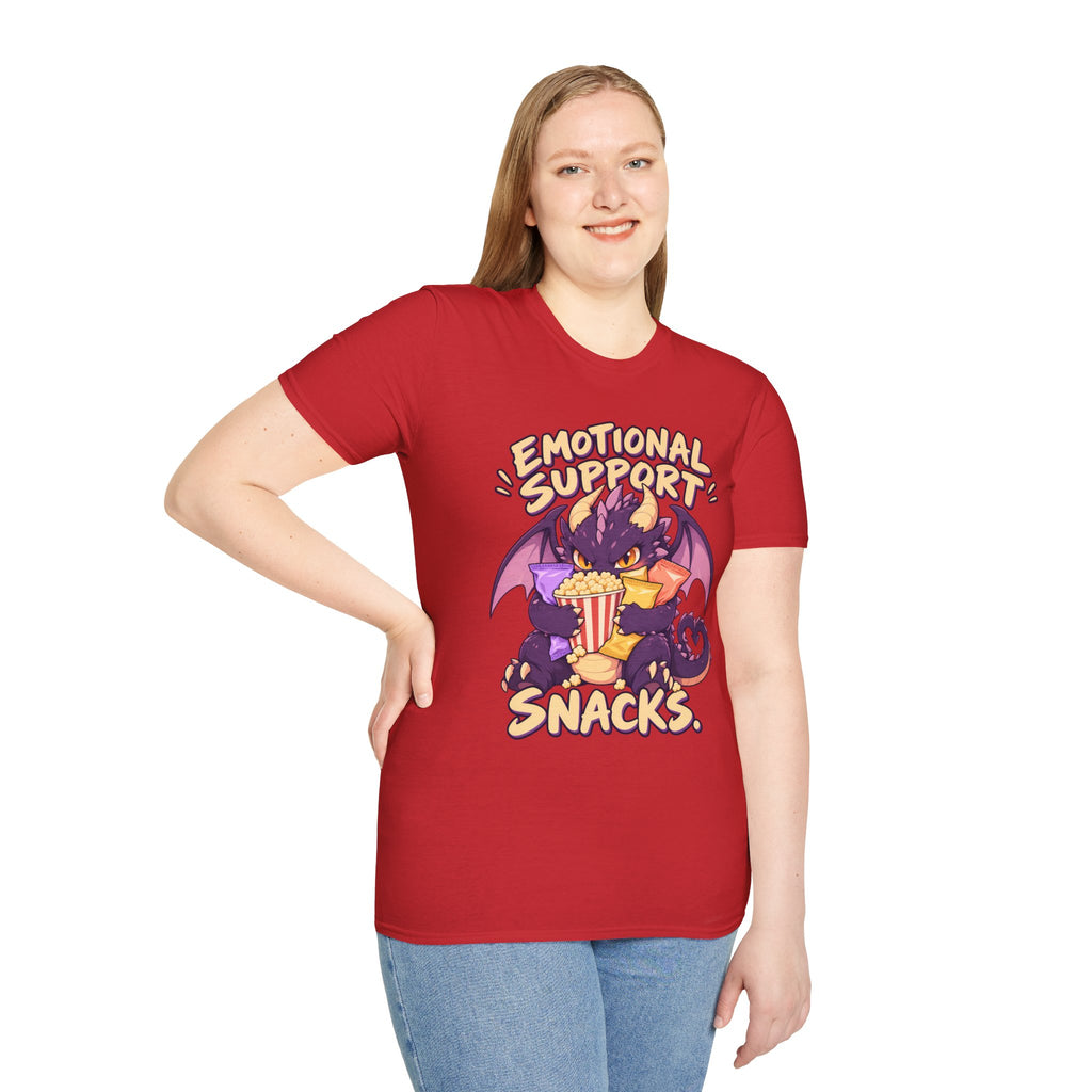 Emotional Support Snacks | Cute Dragon Eating Popcorn Anime Shirt