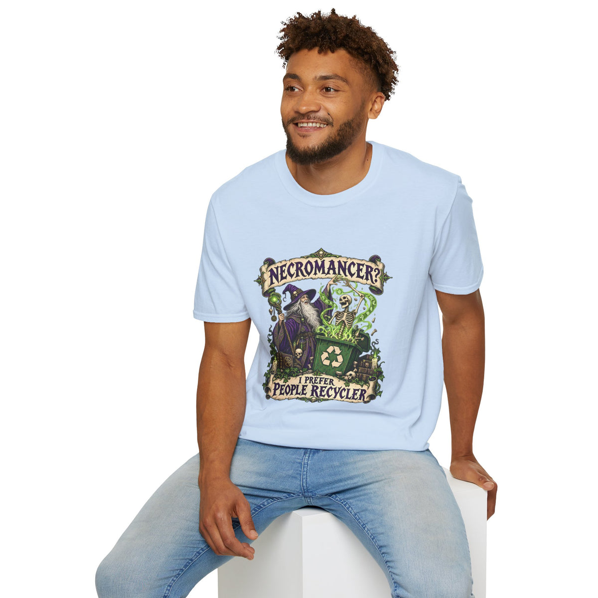 Necromancer? I Prefer People Recycler T-Shirt | Funny Gothic Halloween Tee
