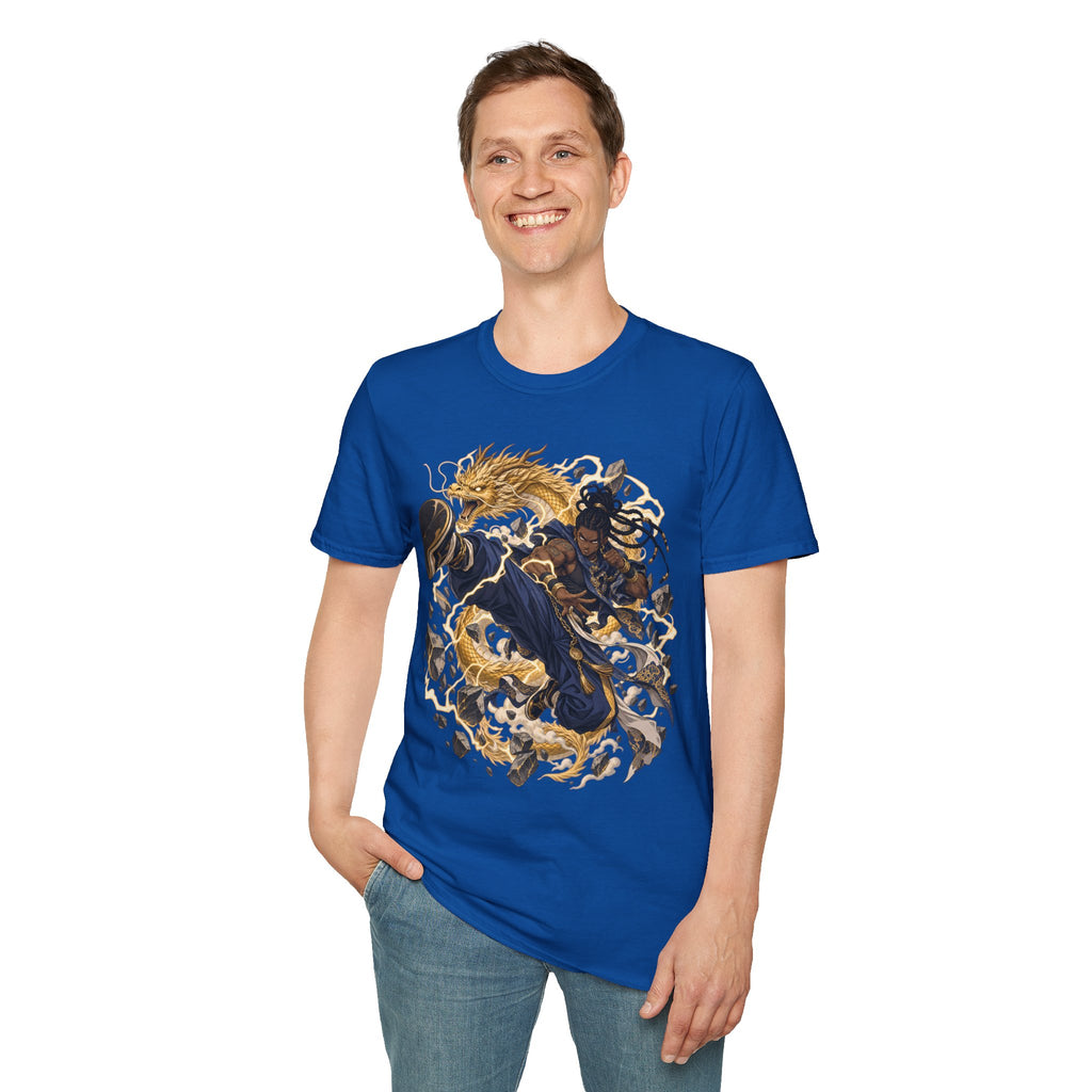 Golden Dragon | Ninja Dragon Kick | Martial Arts Warrior T Shirt
