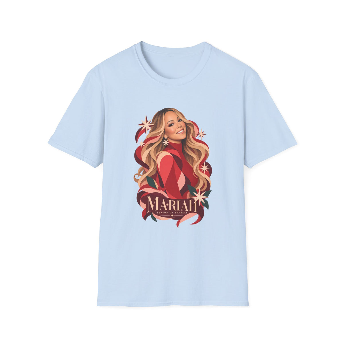 Mariah Carey | Holiday Diva Graphic Tee | Retro Red Star Portrait