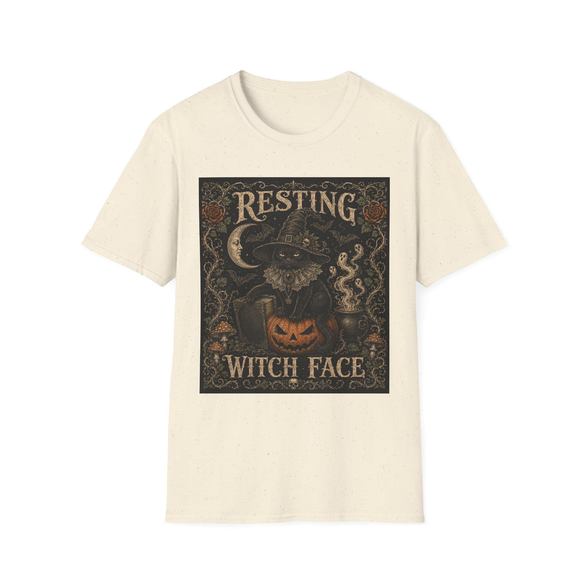 Resting Witch Face T-Shirt — Vintage Halloween Witch Graphic Tee